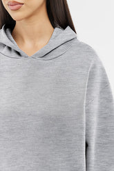 Oversized Tonal Back Print Hoodie - Gray